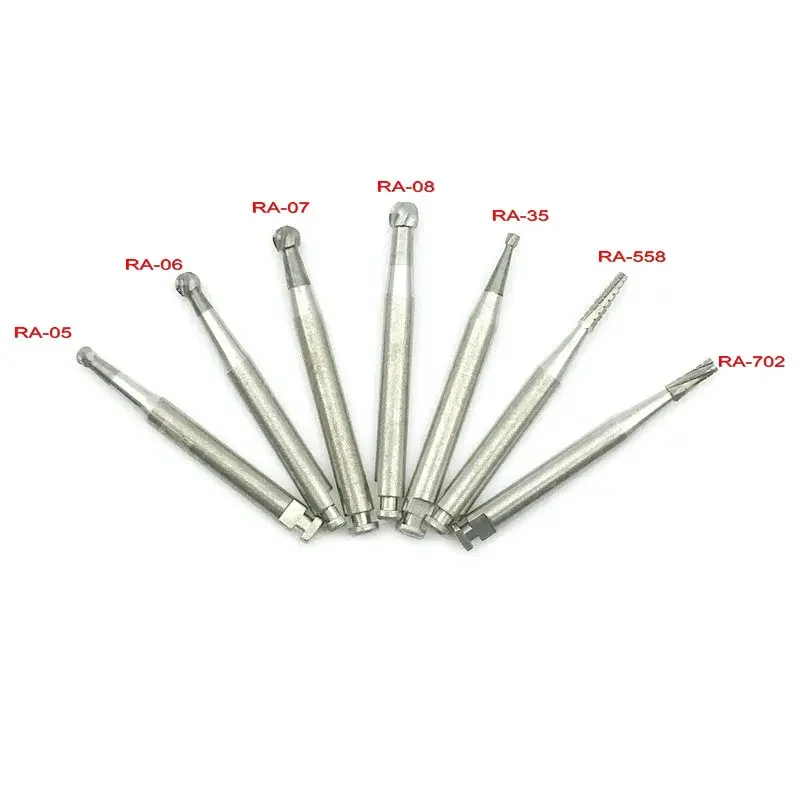 10Pcs Dental Tungsten Steel Carbide burs For Low Speed Latch Type RA-05 RA-06 RA-07 RA-08 RA-35 RA-702