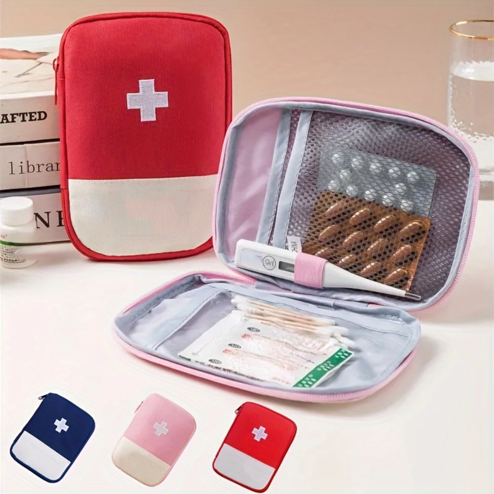 Mini Portable Travel Medicine Bag Multiple Compartments Organize Bandages and Supplies for Business Trips Travel Empty Bag Only