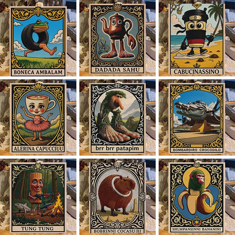 

Креативная алмазная наклейка «Классика горов и морей» Tralalerotralala Tung Tung Tung 40x50 см, большая рамка с инструментом