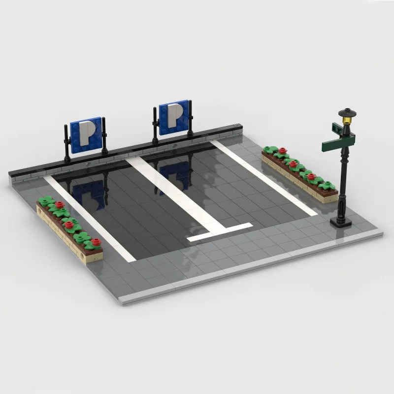 City Car Parking Lot Park Building Blocks MOC Racing Car Garage Bricks Toys for Birthday Gifts