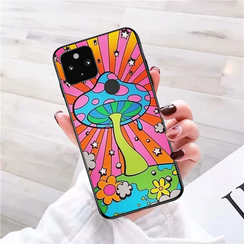 Rainbow Mushrooms Phone Case for Google Pixel 9 Pro XL 8 7 6 Pro Pixel 8A 7A 6A 4A 3A 3XL Pixel 8 7 6 5 4