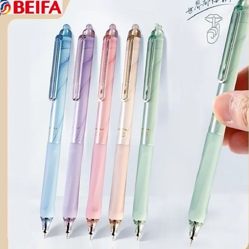 Imagem -02 - Beifa-mute Imprensa Gel Canetas Morandi Cor Papelaria Kawaii st Nib Anti Fadiga Pen Holder Durável Escritório Material Escolar 05 Milímetros