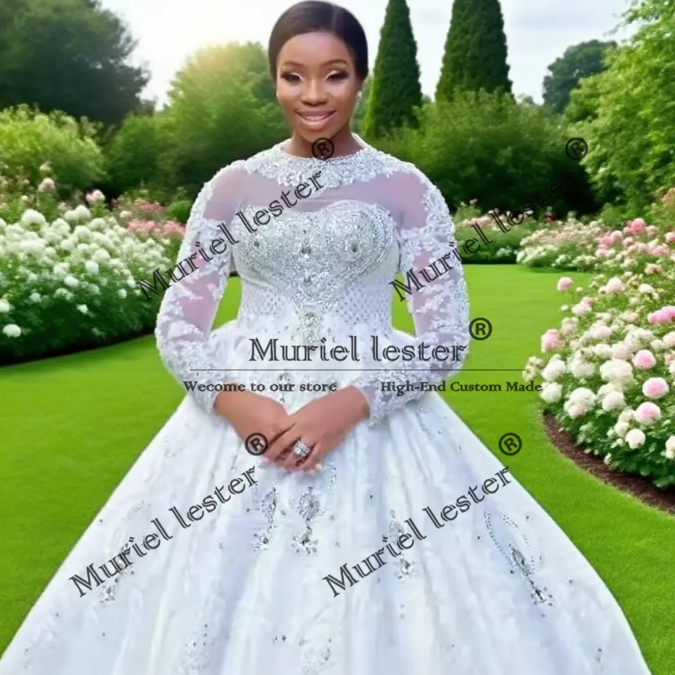 Luxury O Neck Lace Appliques Bridal Dresses Long Sleeves Beaded Stones Ball Gowns Wedding Dress Customized Robe De Mariee 2025