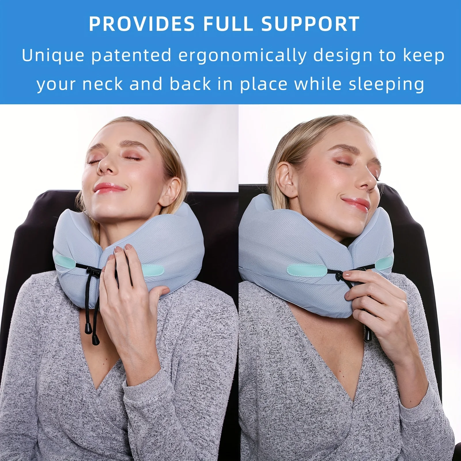 1pc ユニークな人間工学に基づいたデザインの旅行用枕首あごヘッドサポート最高の低反発ネックピロー、睡眠休息枕、-Degr