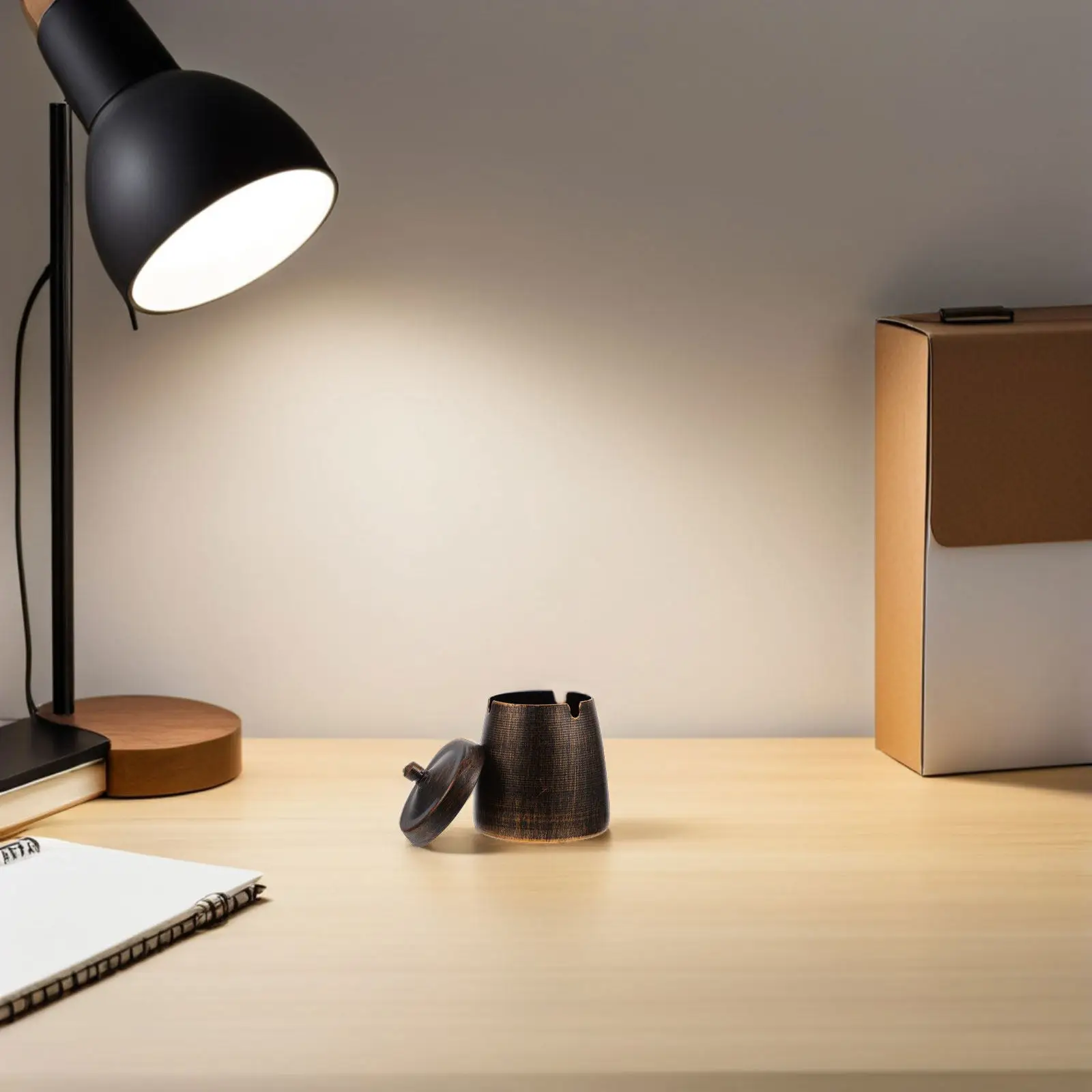 

Пепельница-орнамент для рабочего стола, ретро-контейнер для дома, удобный, с крышкой, ветрозащитный