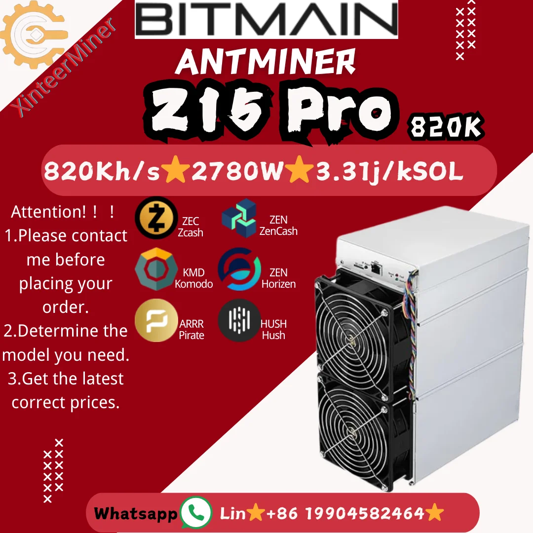 New Bitmain Antminer Z15 Pro ZEC ASIC Mining 840ksol/s Hashrate 2560W Power Consumption ZEC Miner Power Supply Included