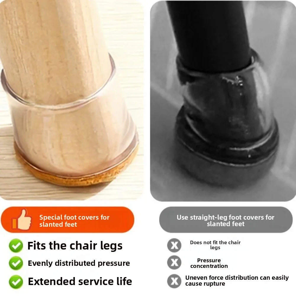 8 قطع من واقيات أرجل الكرسي القطرية، أغطية القدم المرنة متعددة الوظائف، وسادات سميكة لحماية الأرضيات الخشبية #5