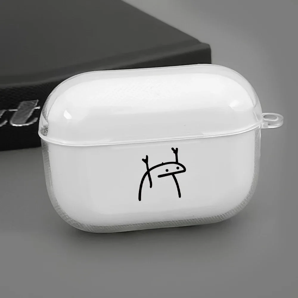 Funny Cartoon Black Clear Earphone Case For Apple AirPods 4 3rd 2 Pro2 Transparent Cover For Airpod 3 Protective Box Shell