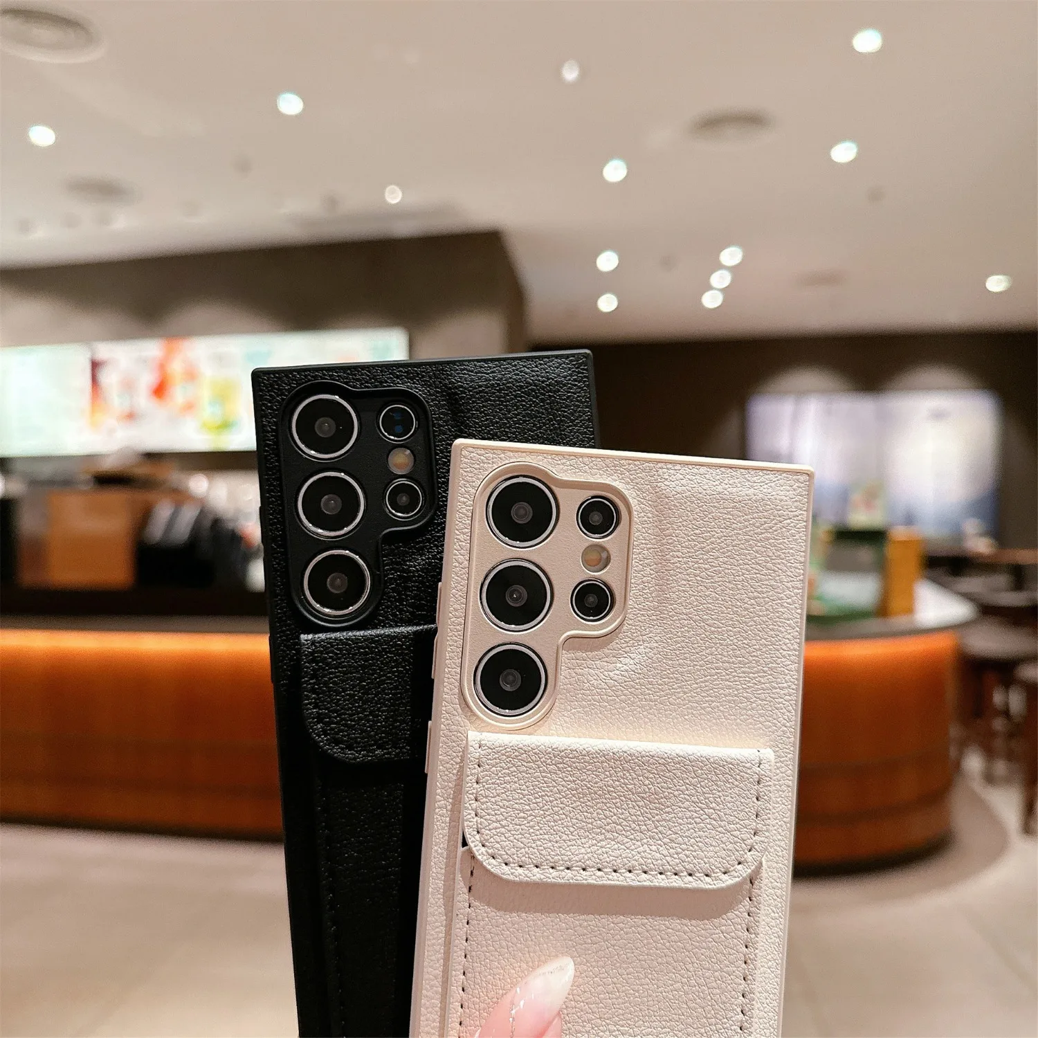Vegan Leather Solid Color Wallet Case For Samsung Galaxy S26 Ultra S25 S24 S23 Plus Card Slot Stand Anti-Shock Cover view 3