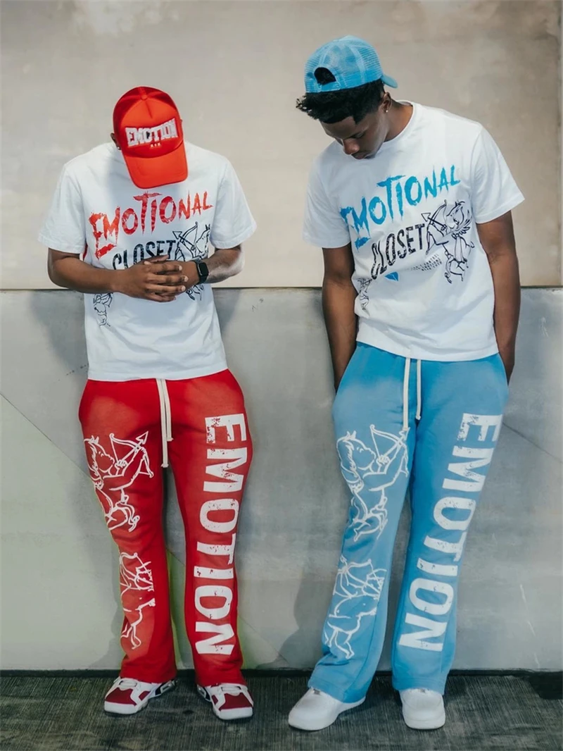 Pantaloni EMOTION MISTI lavati Uomo Donna Pantaloni con stampa Little Angel Pantaloni sportivi con coulisse Jogger