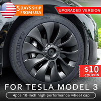 4PCS Hub Cap Performance Replacement Wheel Cap Automobile Full Rim Cover Accessories for Tesla Model 3 18 Inch Hubcap 2018-2023