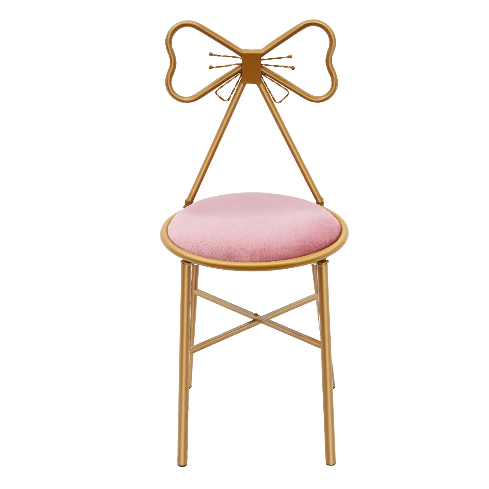 

Butterfly Backrest Chair Vanity Stool Pink Velvet Stool Chair Makeup Chair