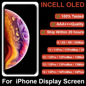 Bilashmart LCD Digitizer Assembly Incell Display iPhone X XR XS Max 11 12 13 pro Max Mini 14 plus 15 Screen Replacement