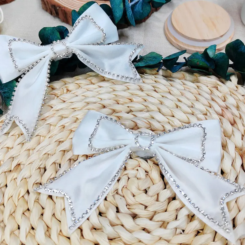 6 Stück modische Stoff-Schleifenapplikationen, Schmuck für Damenbekleidung, Haarspangen, Accessoires, Aufnäher – Detail 2
