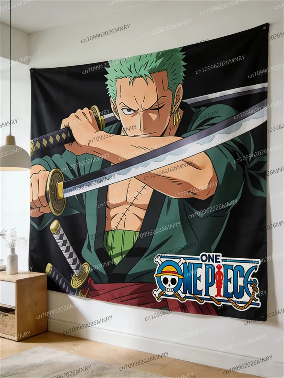 Tapiz de Pared con Efecto 3D de One Piece Luffy - Tapiz Decorativo con Diseño de Bandera Pirata de Anime para Dormitorio, Sala de Estar y Residencia Estudiantil