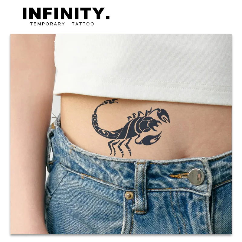 Scorpion temporary tattoo sticker, waterproof magic tattoo, lasts to 8-15 days fake tattoo, semi permanent tattoo