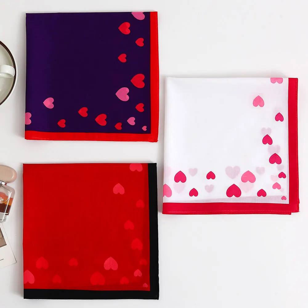 ผู้หญิงผ้าเช็ดหน้าผ้าฝ้าย,Elegant,นุ่มและสบายผ้าเช็ดหน้าผ้าฝ้าย,หัวใจโรแมนติกฤดูกาลงานแต่งงานเจ้าสาวของที่ระลึก FLAP กระเป๋ากางเกงผ้าพันคอ