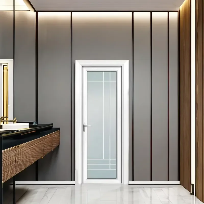 Modern Aluminum Alloy Glass Casement Doors Finished Surface Bulletproof Interior Bathroom Villas Commercial Use 1 Year