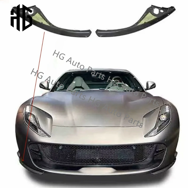 

OEM Style Real Carbon Fiber Front Bumper Lip Canards Body Parts For Ferrari 812 Superfast Car Accessories Bumper Splitter Lid