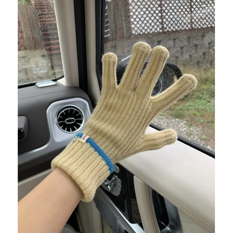 Otoño e Invierno dedo lindo guantes tejidos de lana invierno mujer ciclismo cálido expuesto dos dedos japonés hombres y mujeres Gl