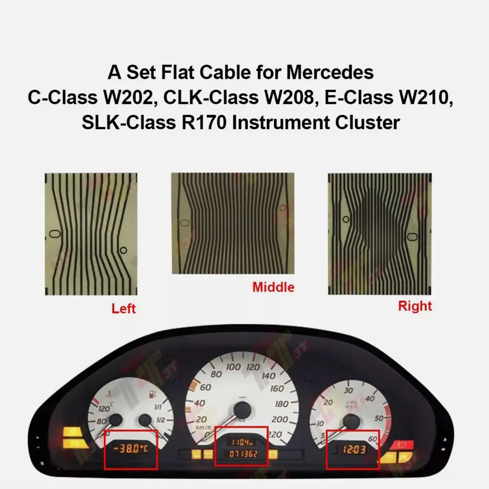 

A Set Flat Cable for Mercedes C/CLK/E/SLK-Class, W202 W208 W210 R170 Dashboards