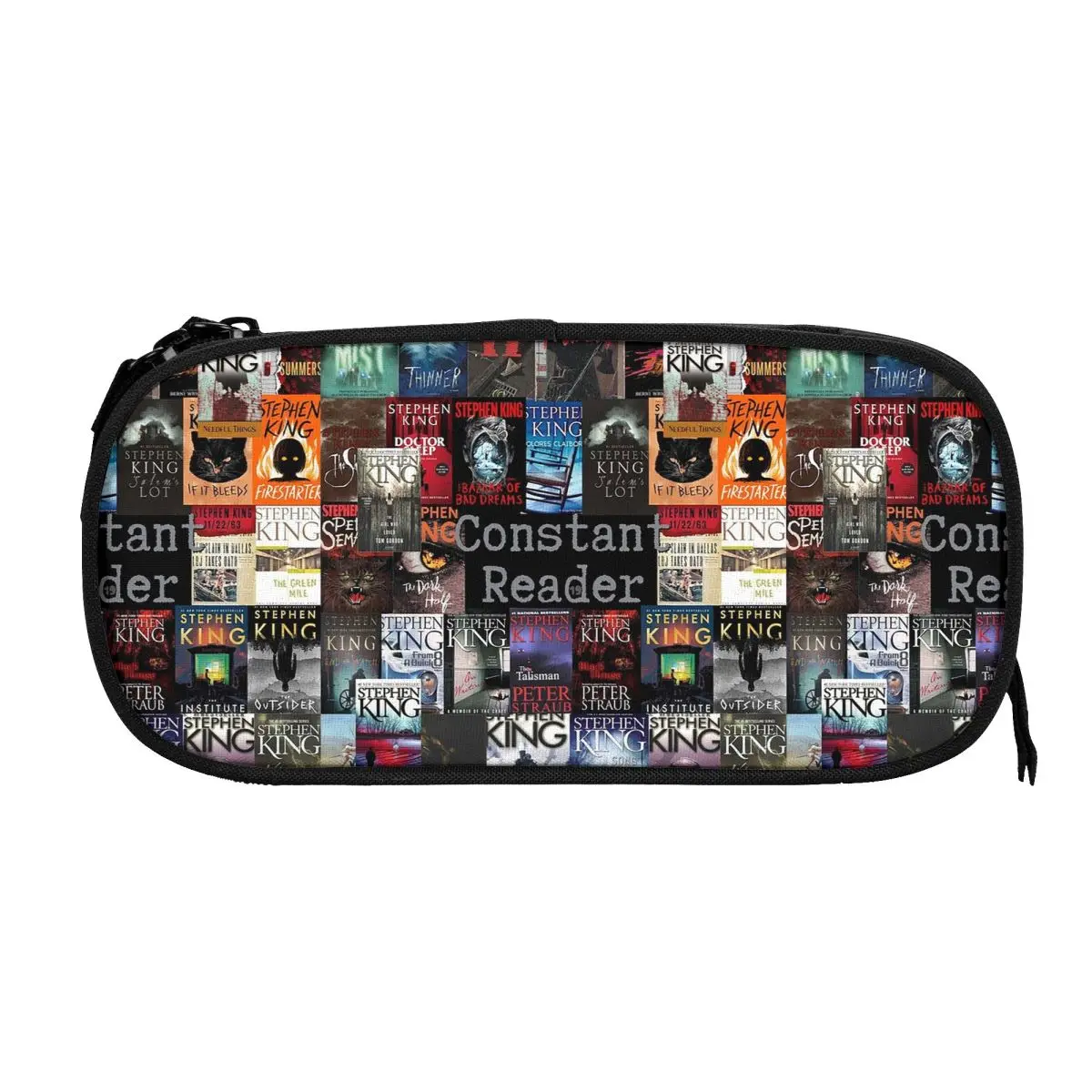 스티븐 킹 책 커버 학생용 연필 케이스 학교 펜 상자 연필 가방 대용량 연필 주머니 보관 문구