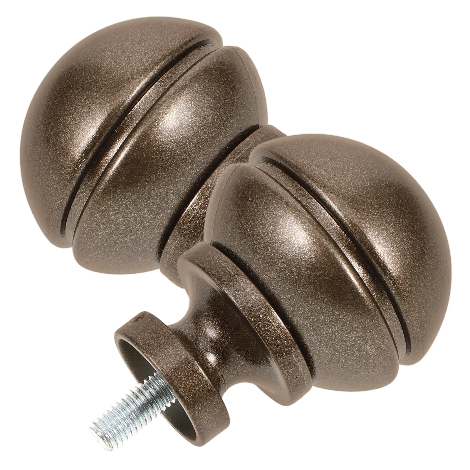 

2Pcs Curtain Rod Finials ABS Iron Decorative Ends Replacement Caps Chic Shape Classic Color Curtain Rod Accessories