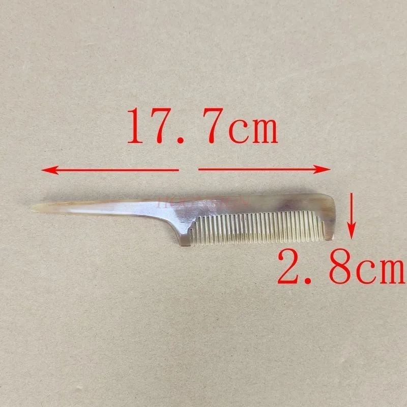 Natural horn comb pointed head pointed tail children's comb girl distribution line coil hair pick hair baby comb small dense