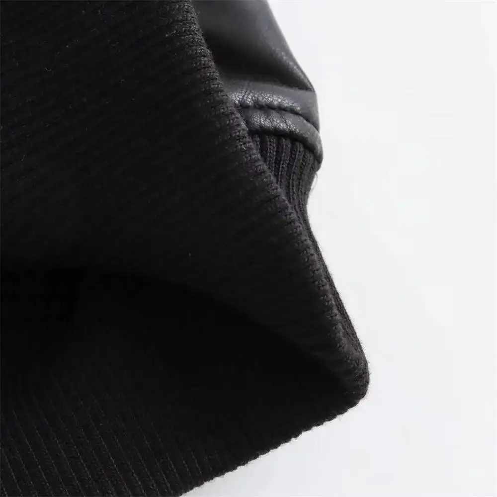 Autumn And Winter New Women's Fashion Versatile Short Motorcycle Faux Pilot Jacket Leather Coat