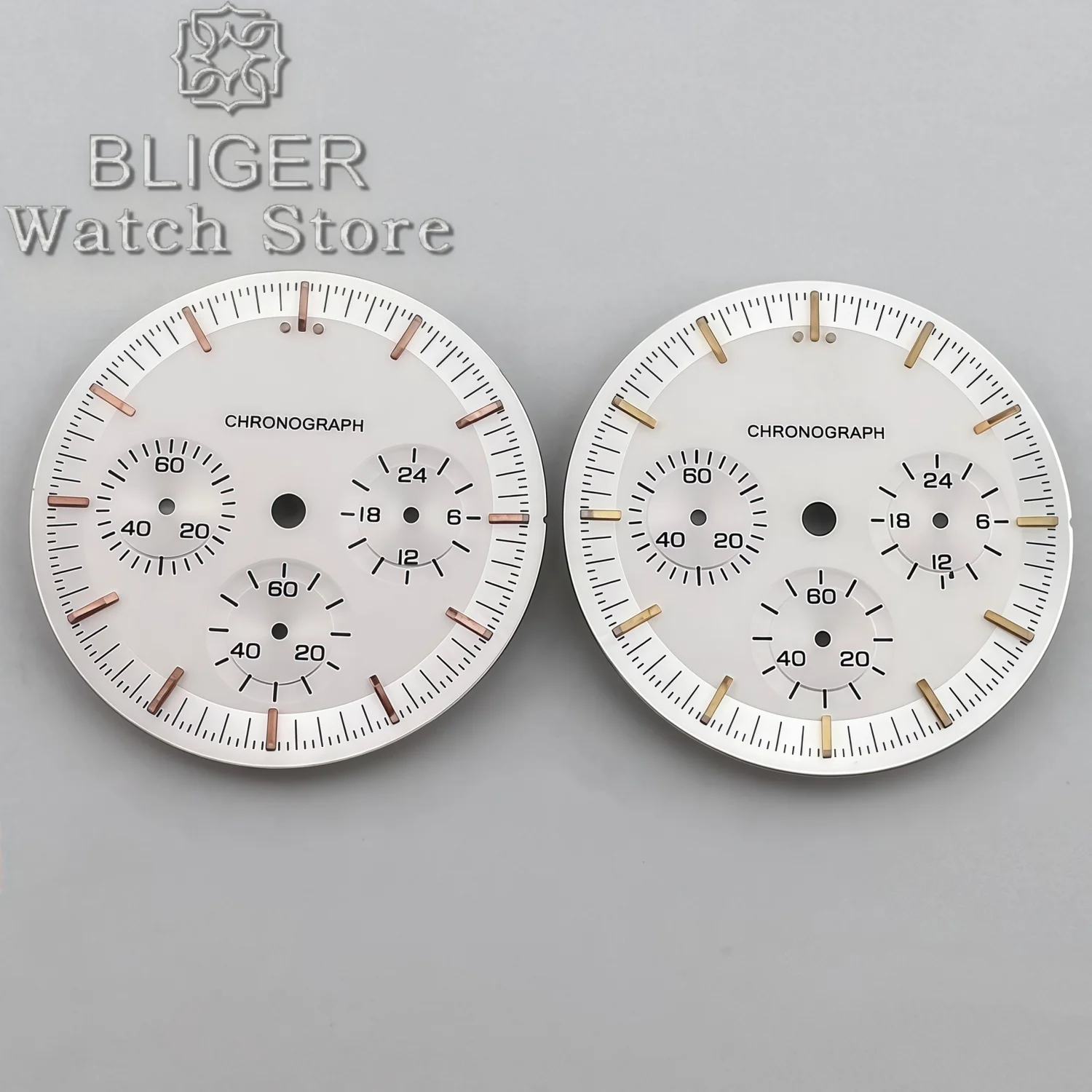 31.5mm Chronograph Watch Dial 3 Sub‑Dials Black Green White Watch Face Fit VK63 VK64 Quartz Movement Watch Mod Replacement Parts