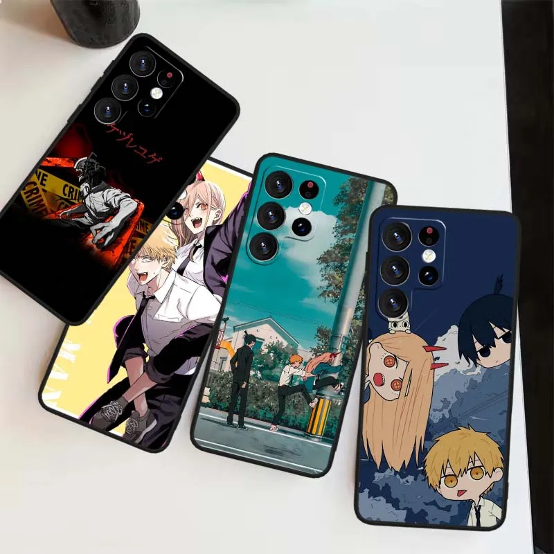 Cartoon Anime Denji Cover For Samsung Galaxy Note 20 10 XCover Pro 7 M56 M55 M35 M17 M16 M06 F07 Ultra Lite Phone Case