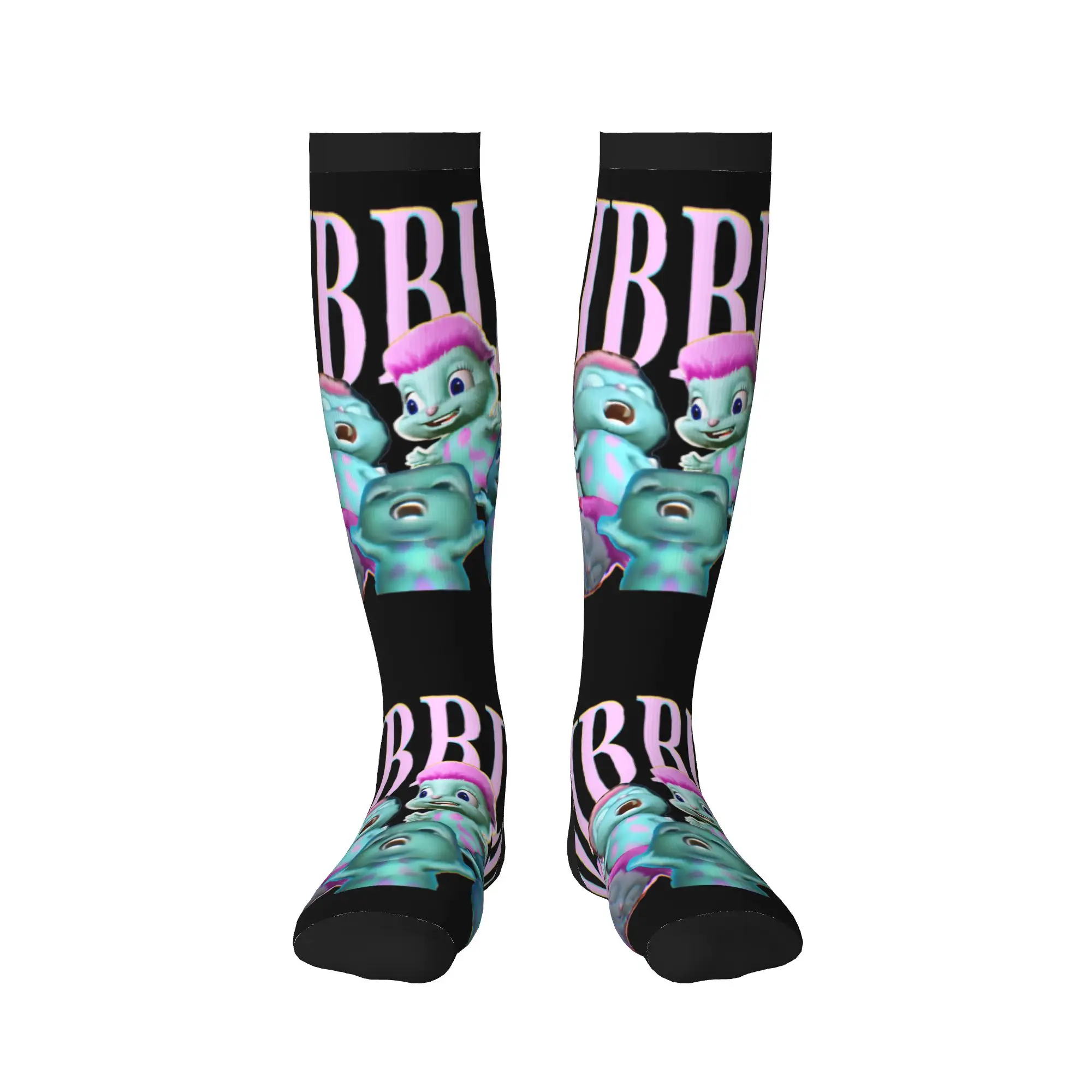 Novelty Print Bibble Meme Cartoon Socks for Men Women Stretchy Summer Autumn Winter  Sports Compression Socks