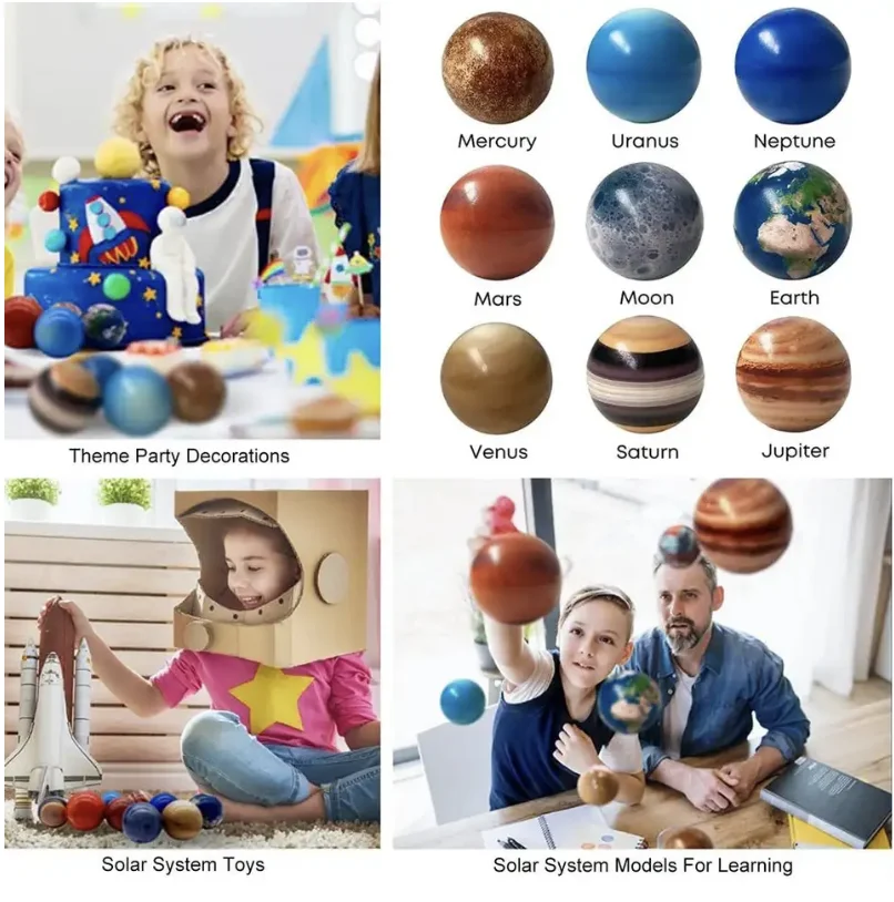 النظام الشمسي كوكب القمر ضغط الشمس بولي Ball الكرة الأطفال الفضاء تخفيض التوتر العلوم الفضاء الأطفال التعليم المبكر لعبة هدية #5