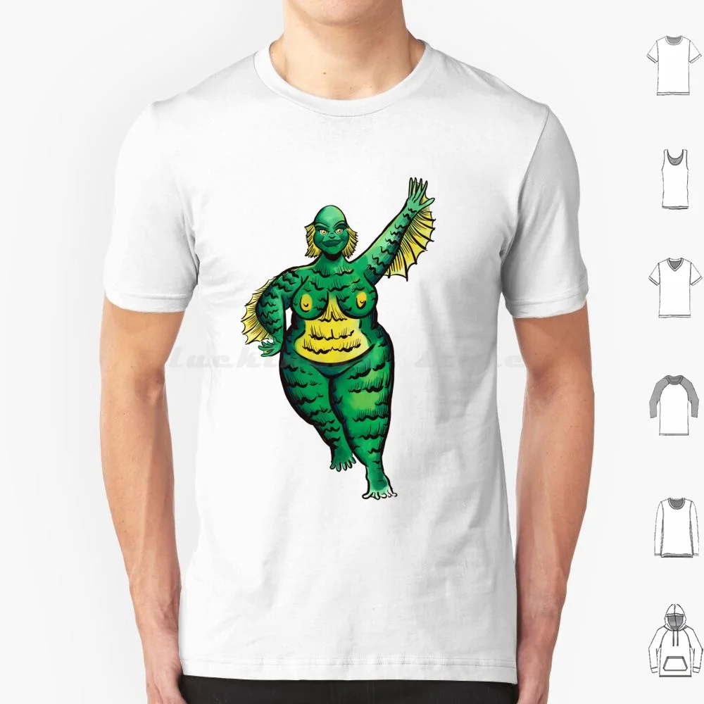 

Creature From The Boom Boom Lagoon T Shirt Big Size 100% Cotton Creature From The Black Lagoon Bbw Pinup Horror Pinup Classic