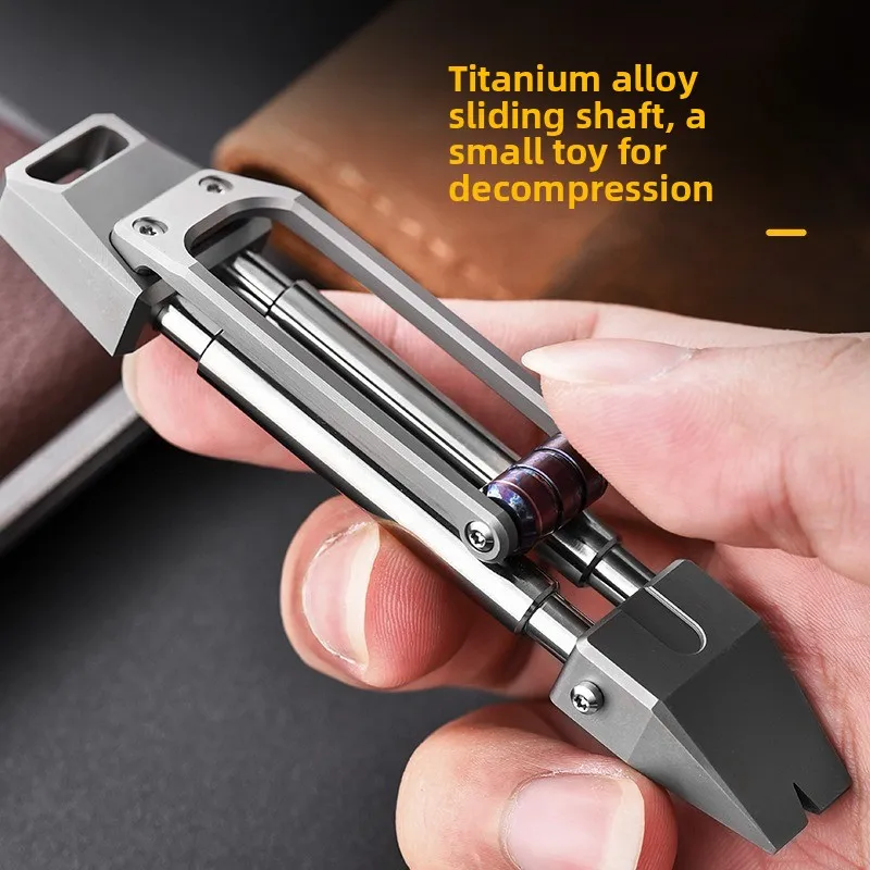 English：Titanium Alloy Multi-functional Pry Bar Portable Outdoor EDC Tool Emergency Self Defense Relief Pocket Gear