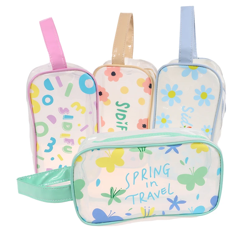 New Frosted Portable Swimming Bag PVC Waterproof Toiletry Bag Transparent Swim Bath Bag Makeup Storage Washbag