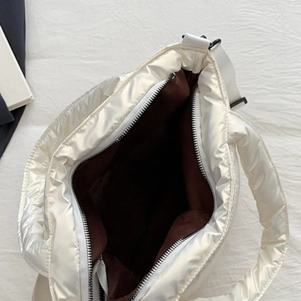 Damenhandtaschen, leichte Puffy-Handtasche mit großem Fassungsvermögen, gesteppte Schultertasche mit verstellbarem Riemen, Puffer-Tragetasche, Einkaufstasche – Detail 16