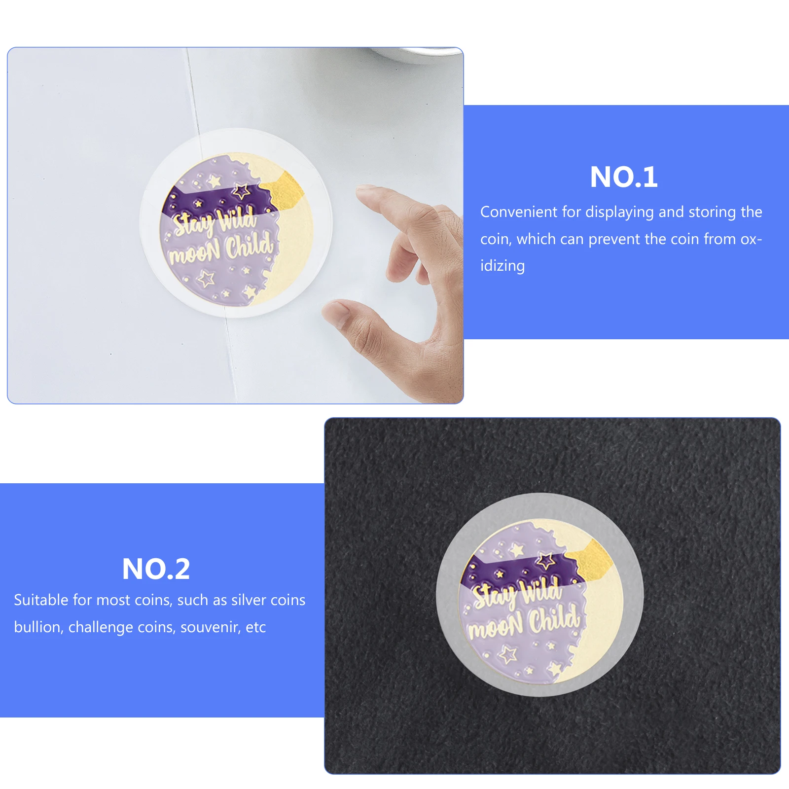 

20pcs Coin Display Holder PVC Thick Seams Dustproof Waterproof Transparent Organizer Safe Storage Collecting Cover Medal Toy