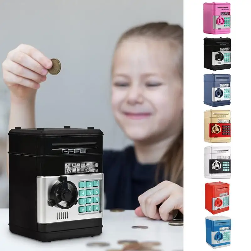 ATM Money Bank For Kids Electronic 4-digit Password Toy Savings Bank 600-coin Or 100 Banknotes Capacity Kids Coin Bank Creative