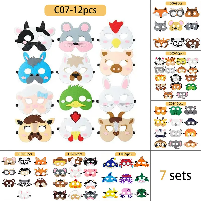 ورأى الكرتون الحيوان قناع Halloweenfor تأثيري اكسسوارات الغابة موضوع الاطفال مضحك قناع عين حفلة عيد ميلاد المرحلة صور الدعائم