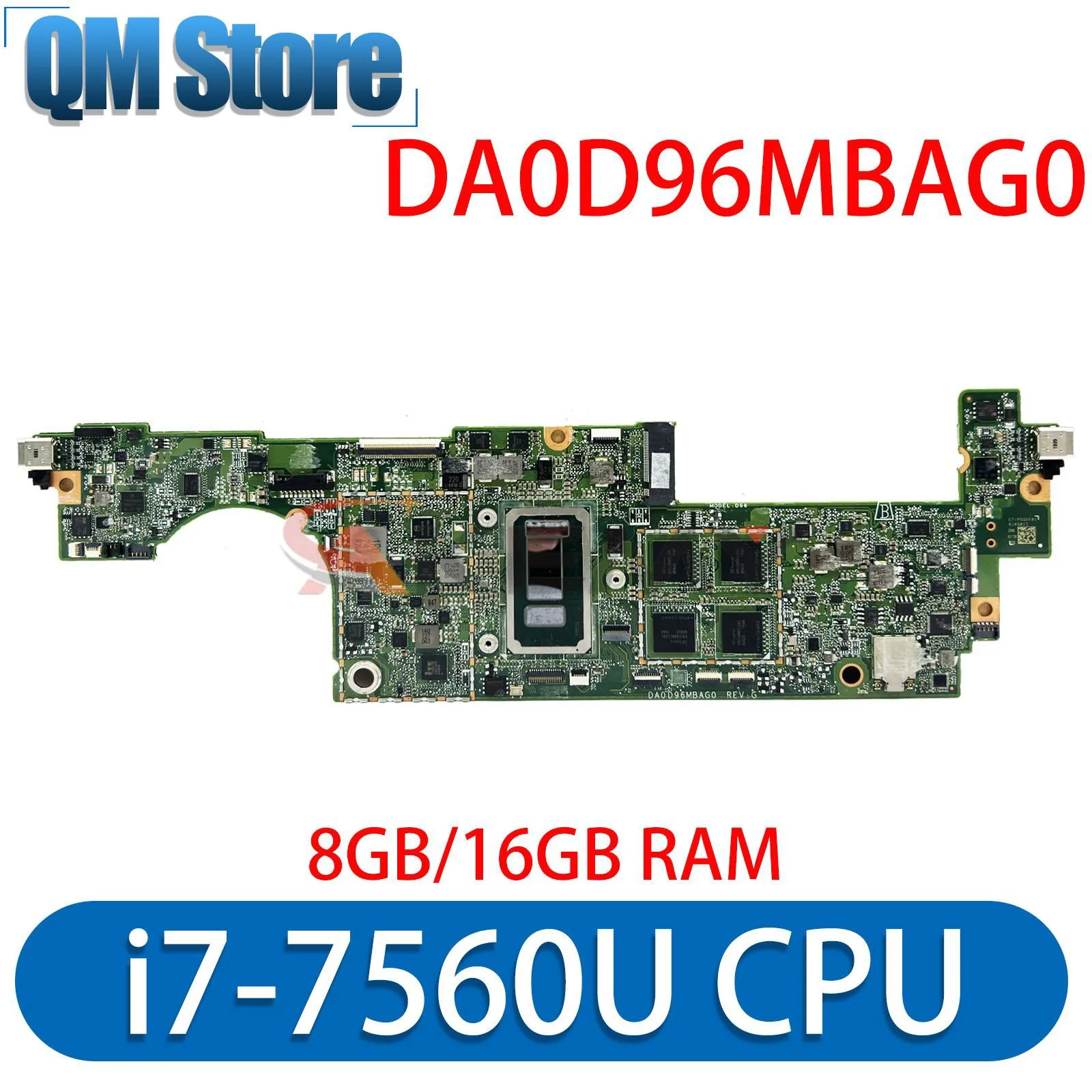 

DA0D96MBAG0 For HP Spectre X2 Detachable 12-C 12-C012DX Lapptop Motherboard With i7-7560U CPU 16GB RAM 920544-601 920545-601