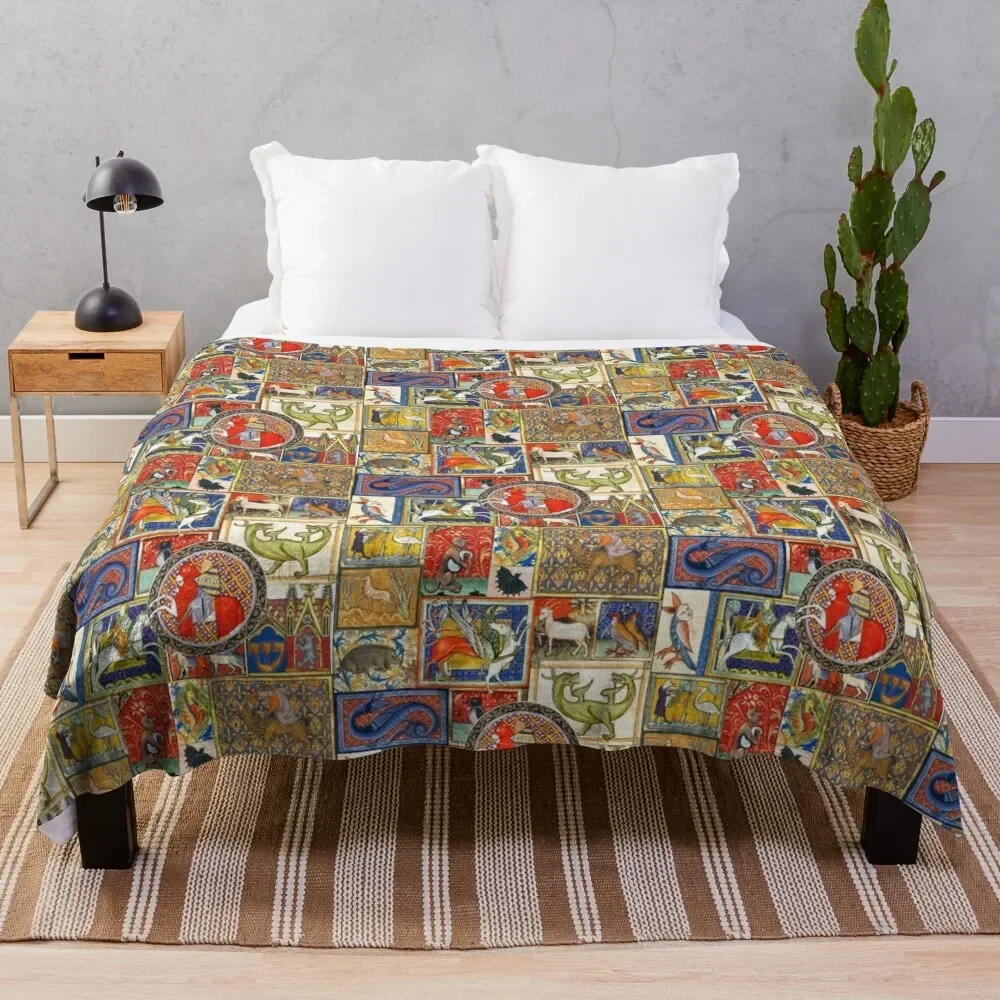 

Medieval beasts Throw Blanket Bed covers Sofa Quilt Heavy Blankets