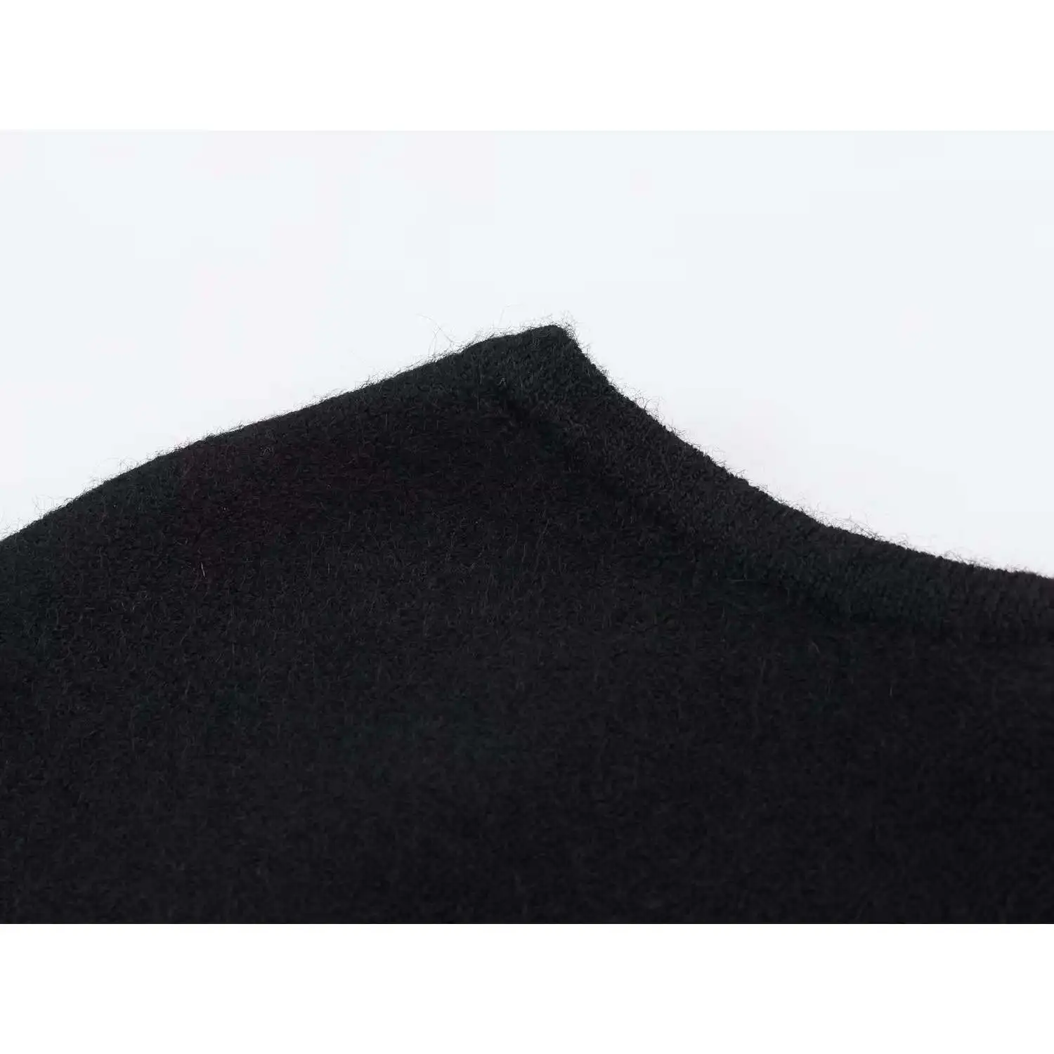 KASLEAD 신상 패셔너블 블랙 니트 망토 코트 여성용 중간 길이 폴리에스터 섬유 아우터웨어 다용도 슬리 가을 코트