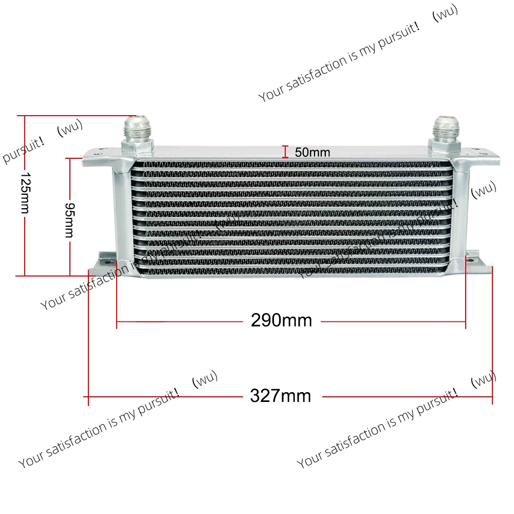 ZOCI-Universal oil cooler kit, 13-row oil cooling assembly,  sandwich adapter, stainless steel braided nylon AN10 hose