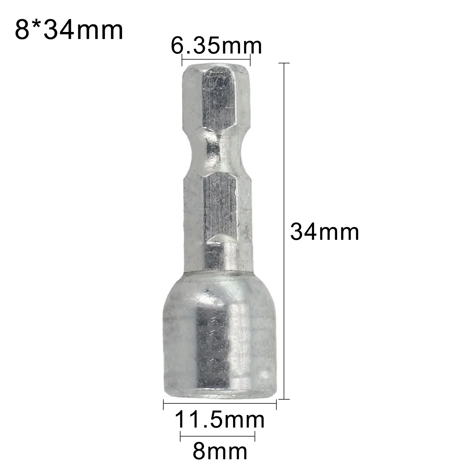 1pc Hex Socket Adapter 8mm Magnetic Nut Screwdriver Socket Bit Hex Shank Driver Adapter Socket Wrench For Pneumatic Screwdrivers