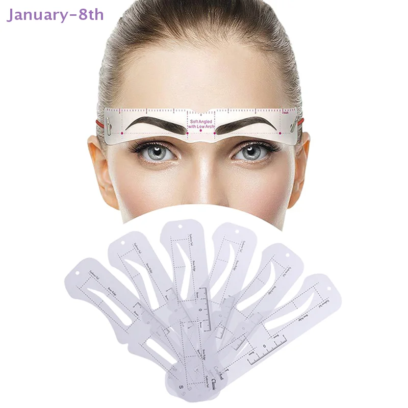 6 Style Fixable Eyebrow Stencil Grooming Shaper Template Reusable Stickers Make Up Tools For Eye Brow Stamp Cosmetic