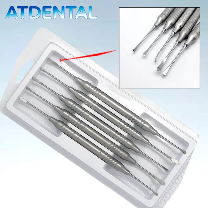 

Набор из 5 хирургических инструментов: стоматологические элеваторы и инструменты из нержавеющей стали, профессиональный пародонтологический набор для оральных имплантатов