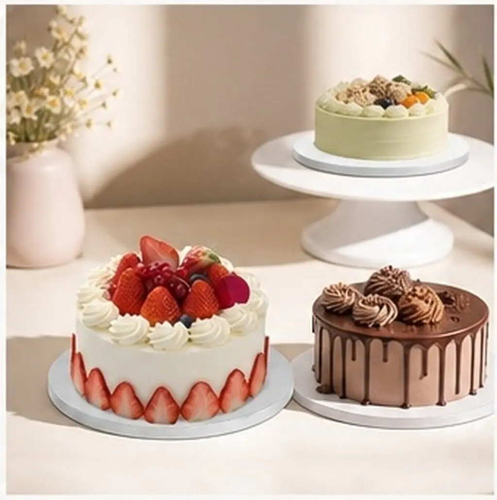 10Pcs Sturdy Round Cake Boards Non-Stick Paper Cake Drums 10 Inch for Large Cakes Easy Release Decorating Presentation Baking