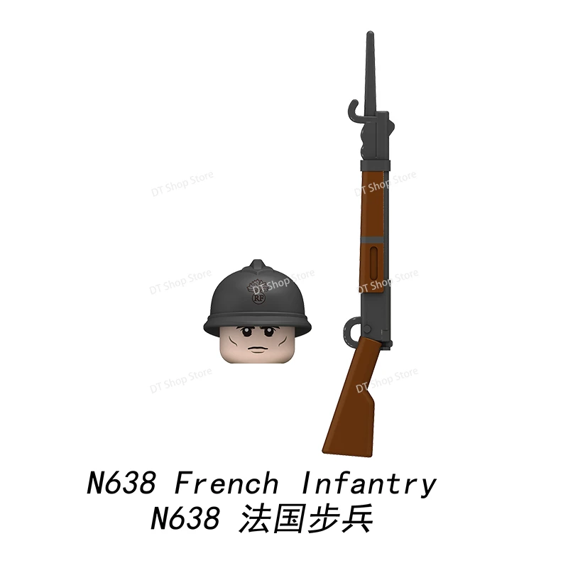 N637-640 soldats infanterie figurines blocs de construction pistolet accessoires armes régiment dragon bricolage jouets pour enfants cadeaux