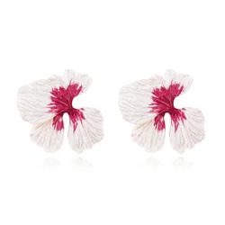 Metal Flowers Big Stud Earrings for Women New Trend Classic Design Jewelry Party Accessories WholesaleZAA
